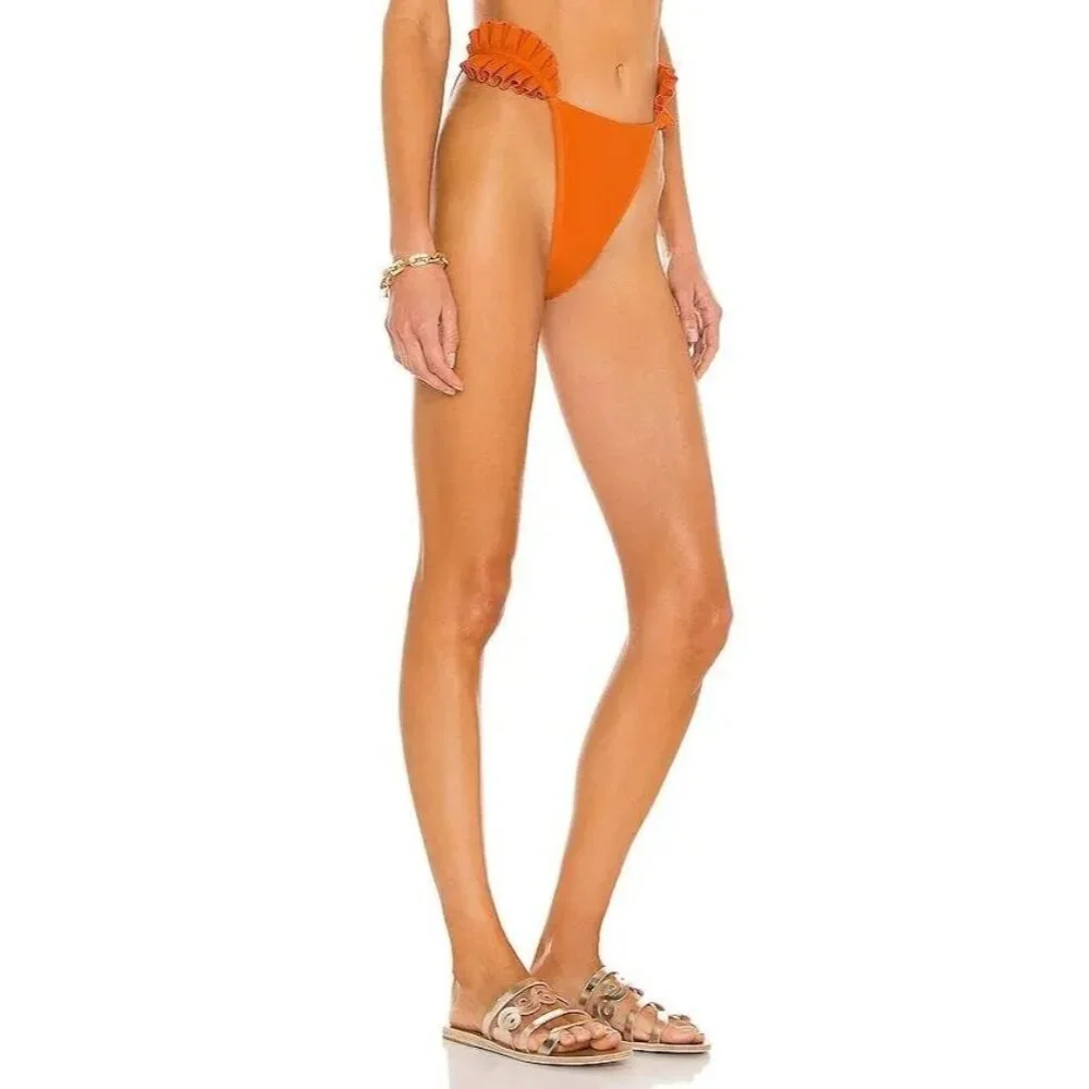 ANDREA IYAMAH Mulan Bikini Bottom - Orange Size: M NEW